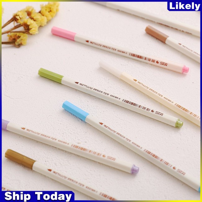 ly Single Metal Color Marker Pen Watercolor Notes Pen Photo Album Sign Brush for Sketch Drawing Coloring