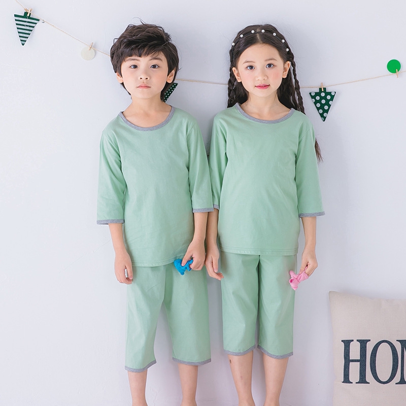 Bộ Đồ Pajamas Cotton Dài Tay Thời Trang Hè Cho Bé