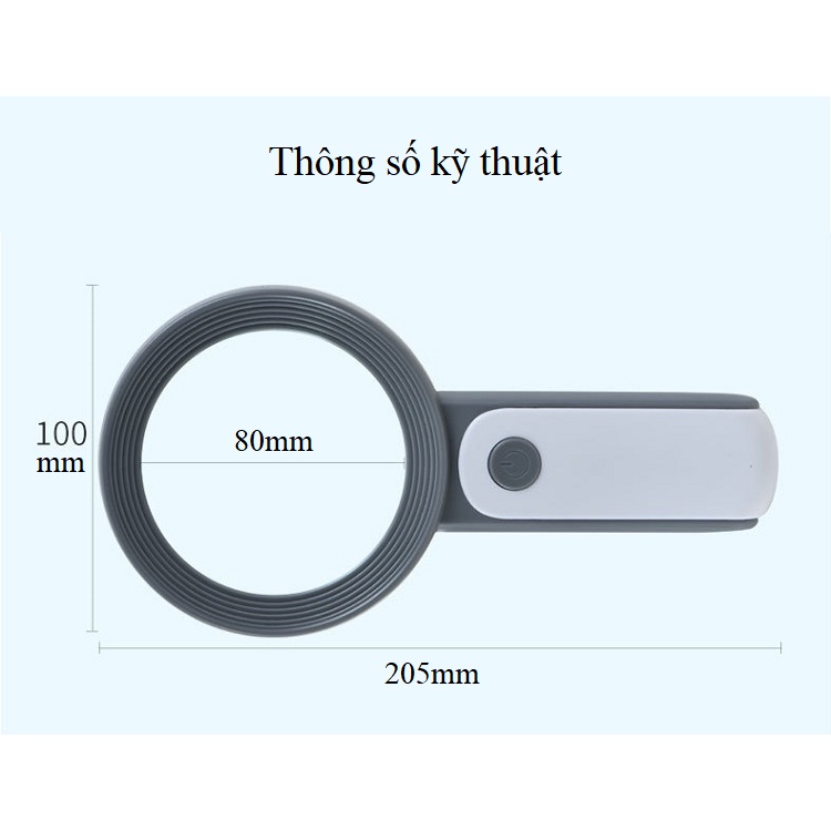 Kính lúp cầm tay phóng đại 30 lần chuyên dùng đọc tin tức, sách báo, sửa chữa..có đèn led MK2290