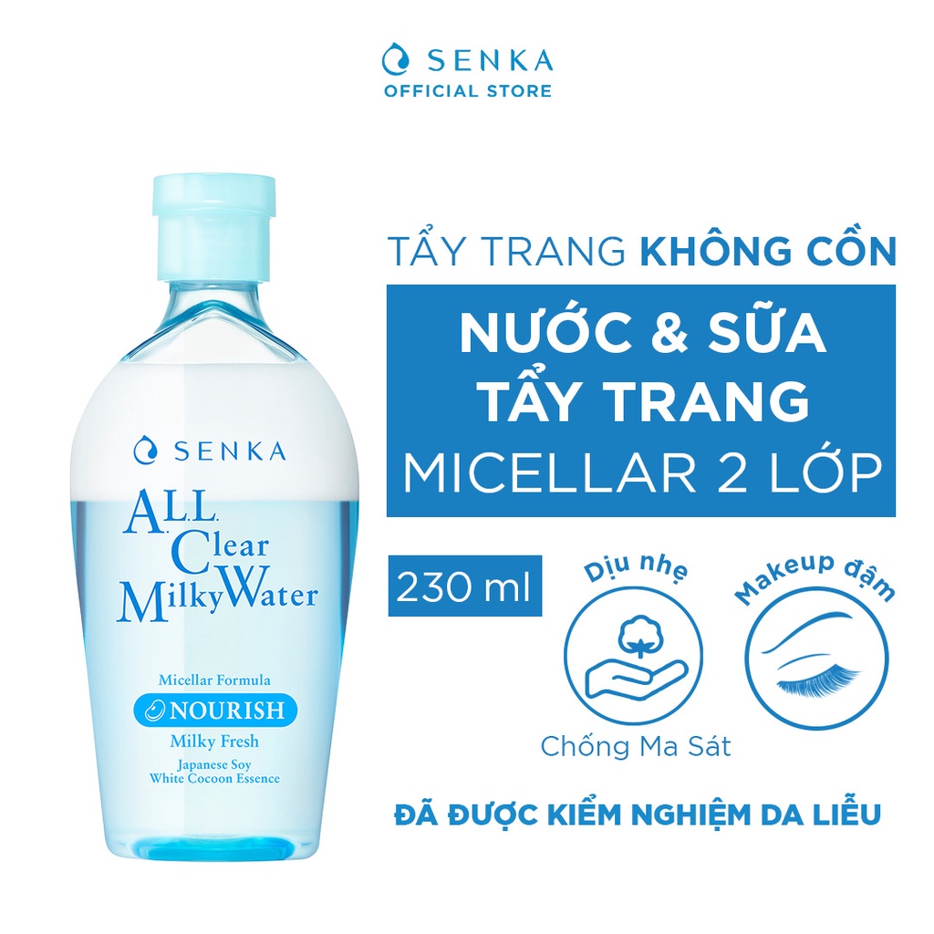 Nước Sữa Tẩy Trang 2 lớp Senka A.L.L. Clear Milky Water 230ml_70120