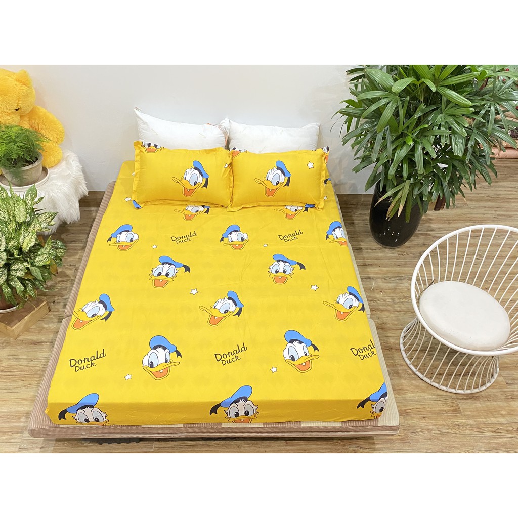 Ga trải giường 1m6x2m vải poly cotton mẫu vịt mới