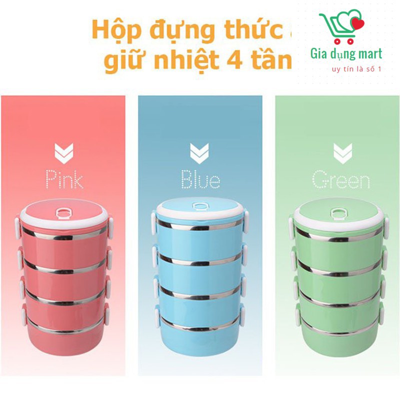 Hộp cơm giữ nhiệt 4 tầng LÚA MẠCH