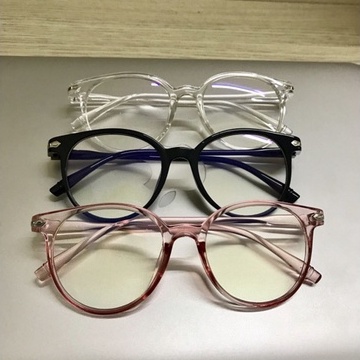 Kính tròn giả cận trong suốt chống lóa chống bụi chống tia UV loại 1 phong cách thời trang Hàn Quốc KI05