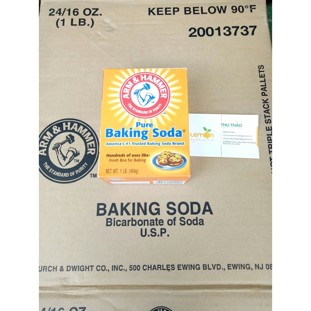 COMBO 5-10 hộp Bột Baking Soda đa công dụng, làm bánh, tẩy trắng - Hộp 454g nhập khẩu Mỹ