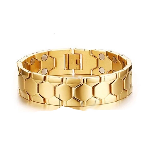 Lắc tay nam cao cấp da rắn mạ vàng 18k to 14 ly