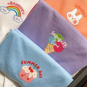 Đầm không tay in họa tiết hoạt hình phong cách Hàn Quốc cho bé gái