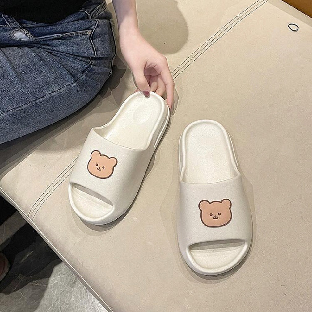 Dép bánh mỳ in gấu cute - tăng chiều cao - Đặt tăng 1 size