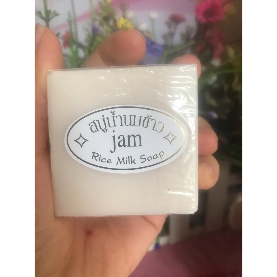 Xà Phòng Kích Trắng Cám Gạo Thái Lan Jam Rice Milk Soap mẫu mới nhất ( vuông)