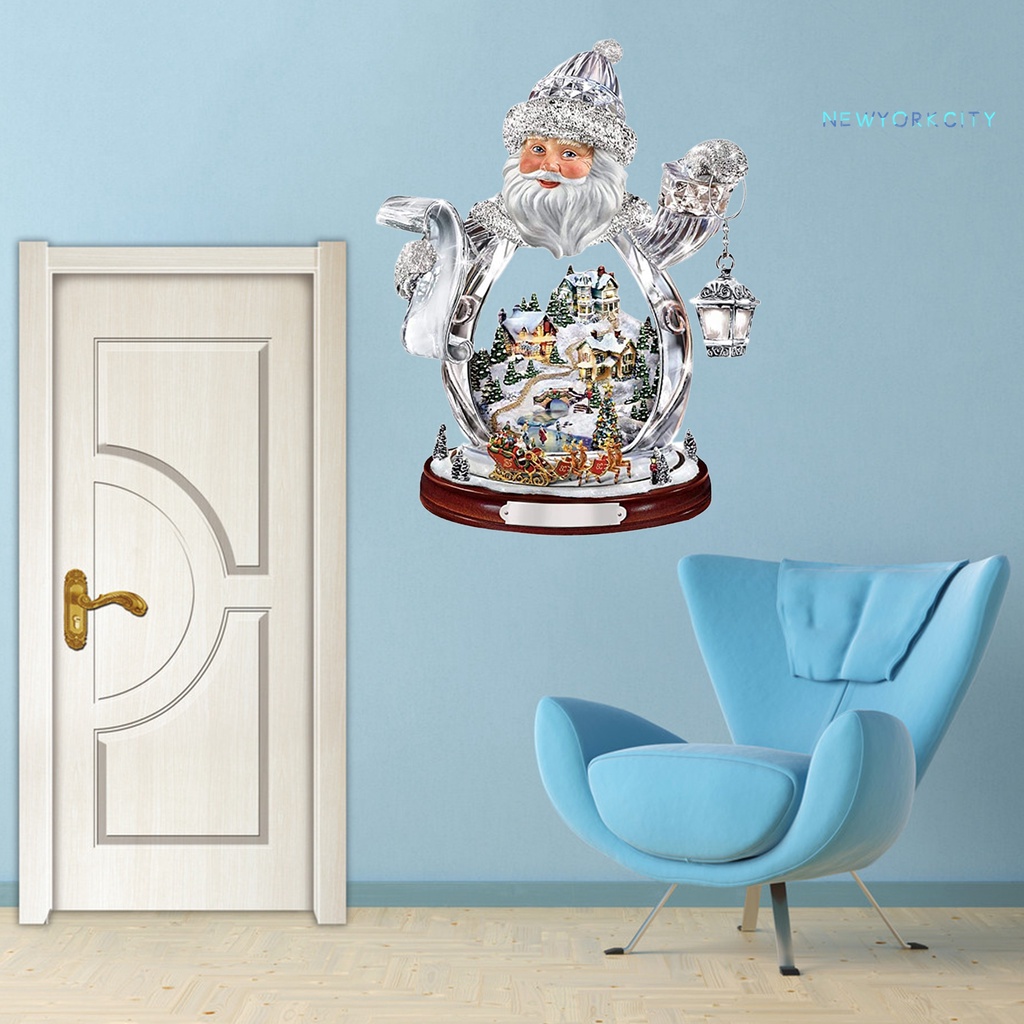 Sticker Dán Tường Chống Thấm Nước Họa Tiết Hộp Nhạc Giáng Sinh Bắt Mắt