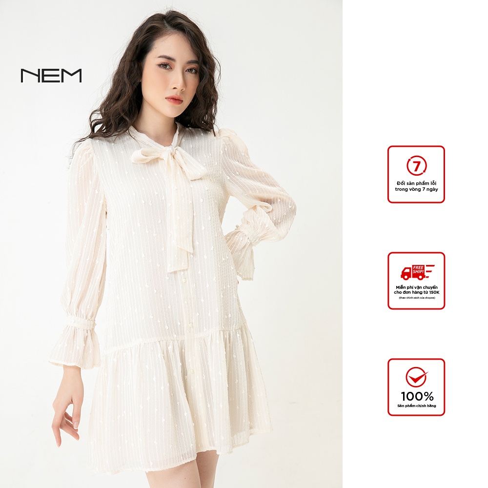 Đầm suông nữ thiết kế tay dài NEM Fahsion D11292