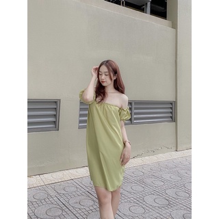 Đầm tay phồng bẹt vai form ngắn xòe babydoll - AAG99
