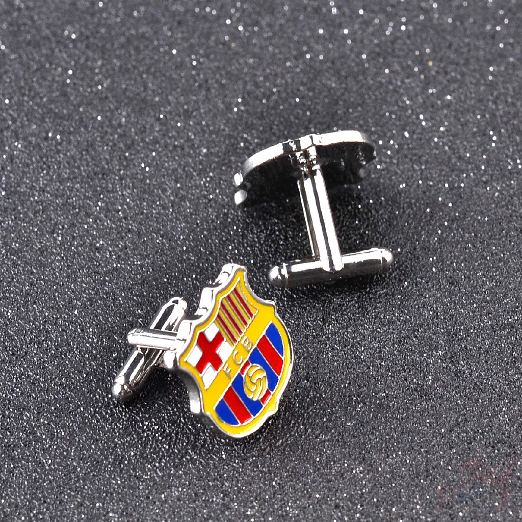 > Ready Stock < ❉ Fútbol Club Barcelona Cuff Button ❉2Pcs/Pair Football Club FCB Shirt Cufflinks
