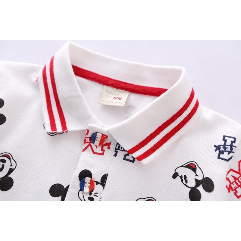Áo POLO bé trai mickey - Hàng Có Sẵn