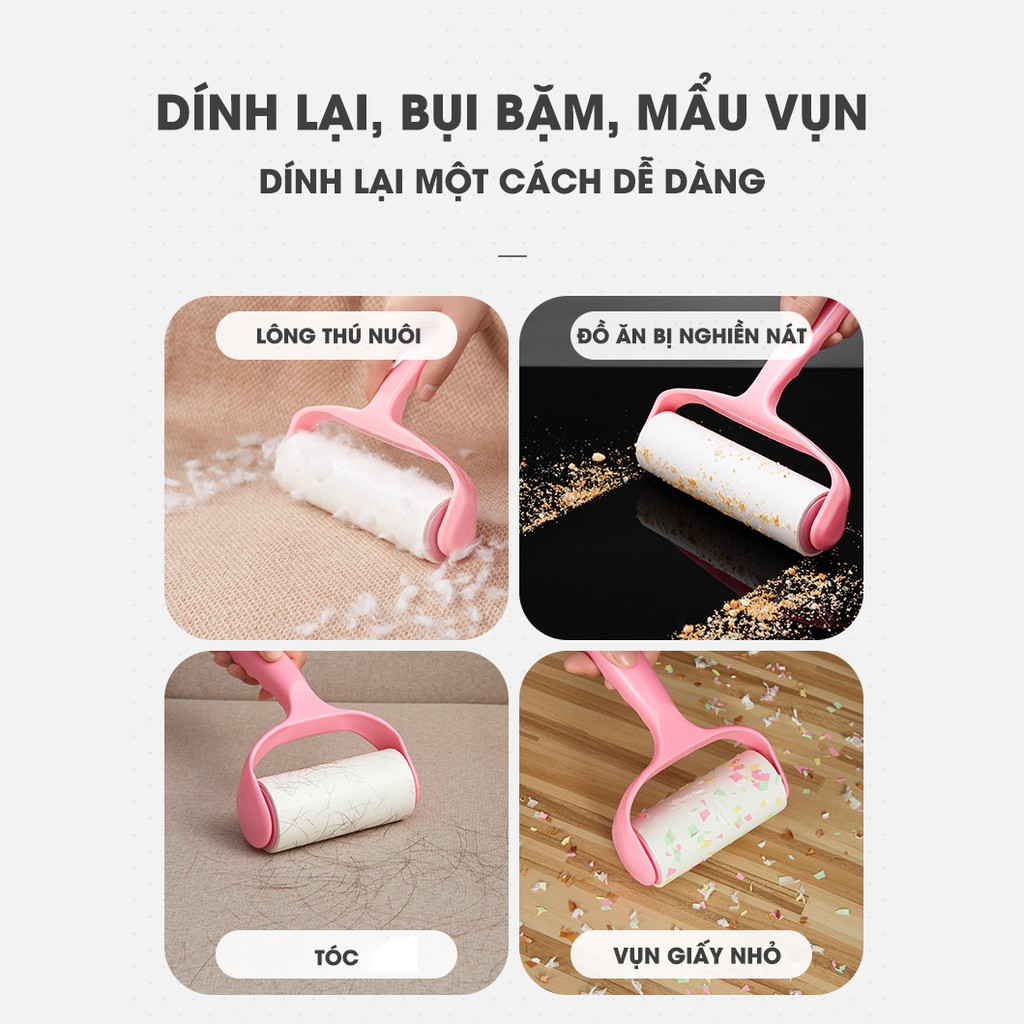 Con lăn bụi quần áo, dụng cụ lăn sạch bụi, bẩn, lông thú cưng cho quần áo