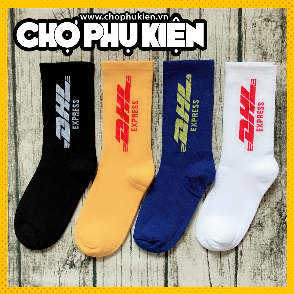 Tất vớ Thương hiệu DHL Skateboard phong cách đường phố hợp thời trang Âu Mỹ