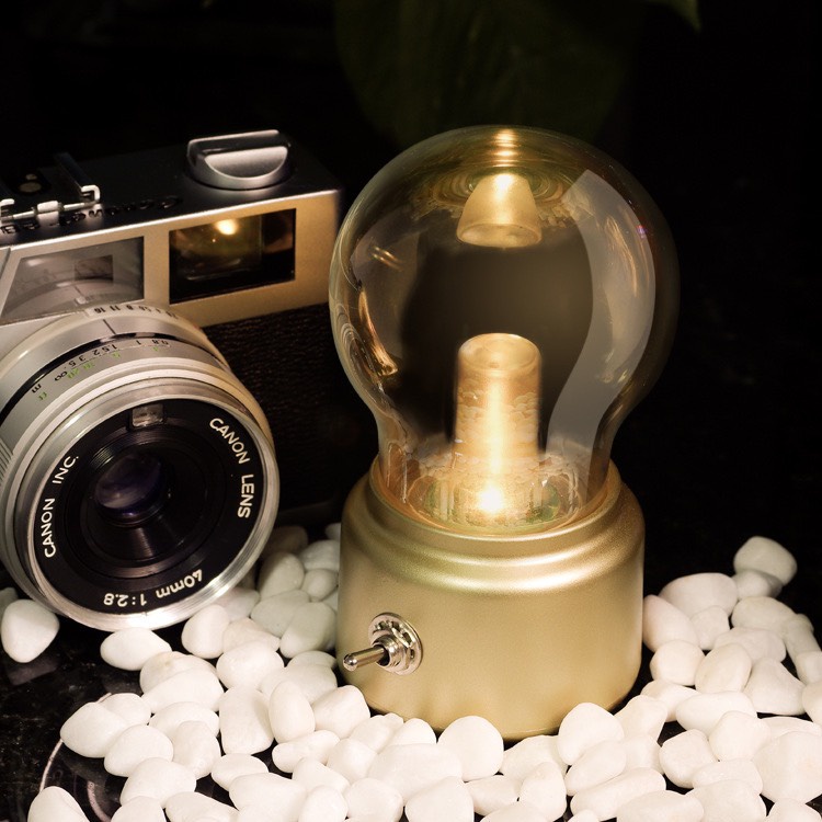 [Giá hủy diệt] [Ảnh thật] Đèn trang trí bàn làm việc phong cách Retro (Pin sạc có công tắc bật tắt)