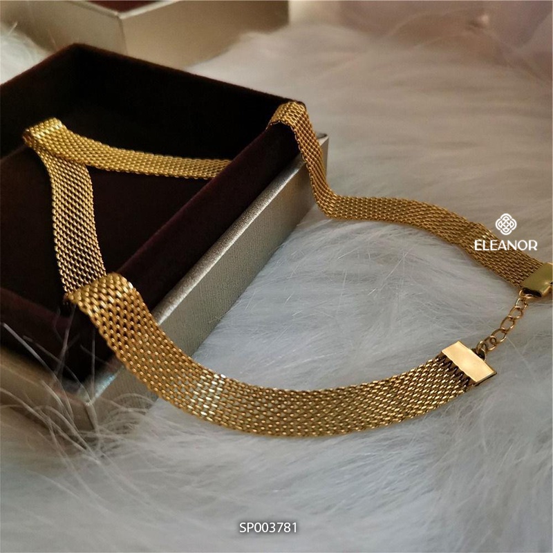 Dây chuyền nữ titan Eleanor Accessories chocker dạng lưới basic phụ kiện trang sức 3781