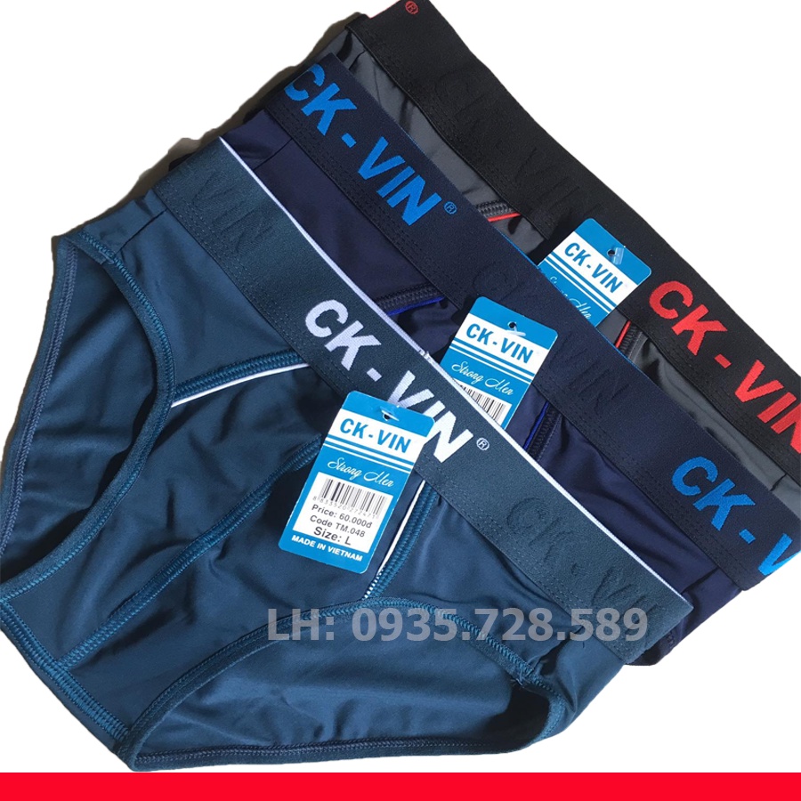 [10 Cái] Combo 10 Quần Lót Nam CK-VIN Vải Thun Lạnh Cao Cấp, Cạp 4cm, Co Dãn, Thấm Hút Tốt, Kháng Khuẩn