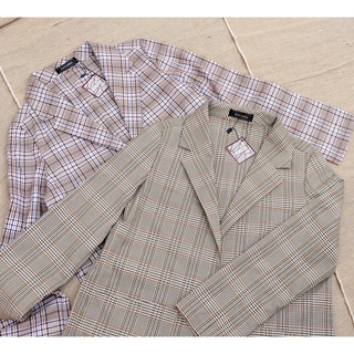 Áo khoác blazer caro