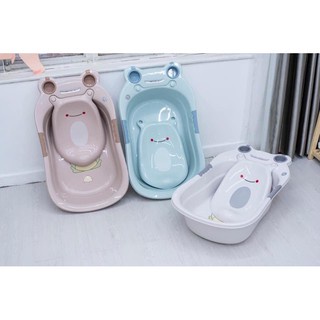 Chậu tắm cho bé hình ếch dễ thương, size lớn thoải mái cho bé, có giá đỡ chống sặc