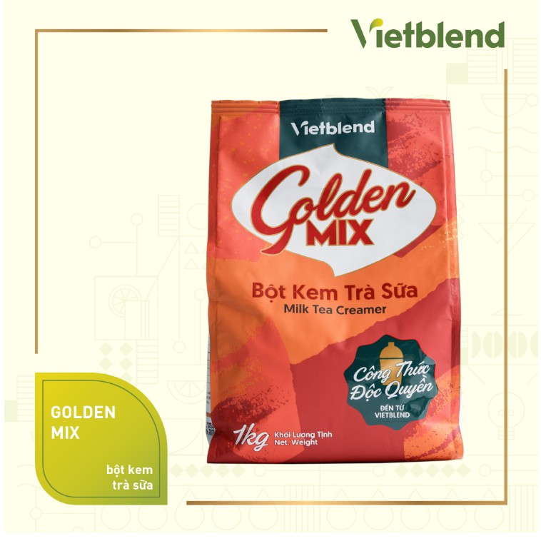 Bột kem pha trà sữa Golden Mix VIETBLEND | Tặng kèm công thức pha chế trà trân châu | 1kg