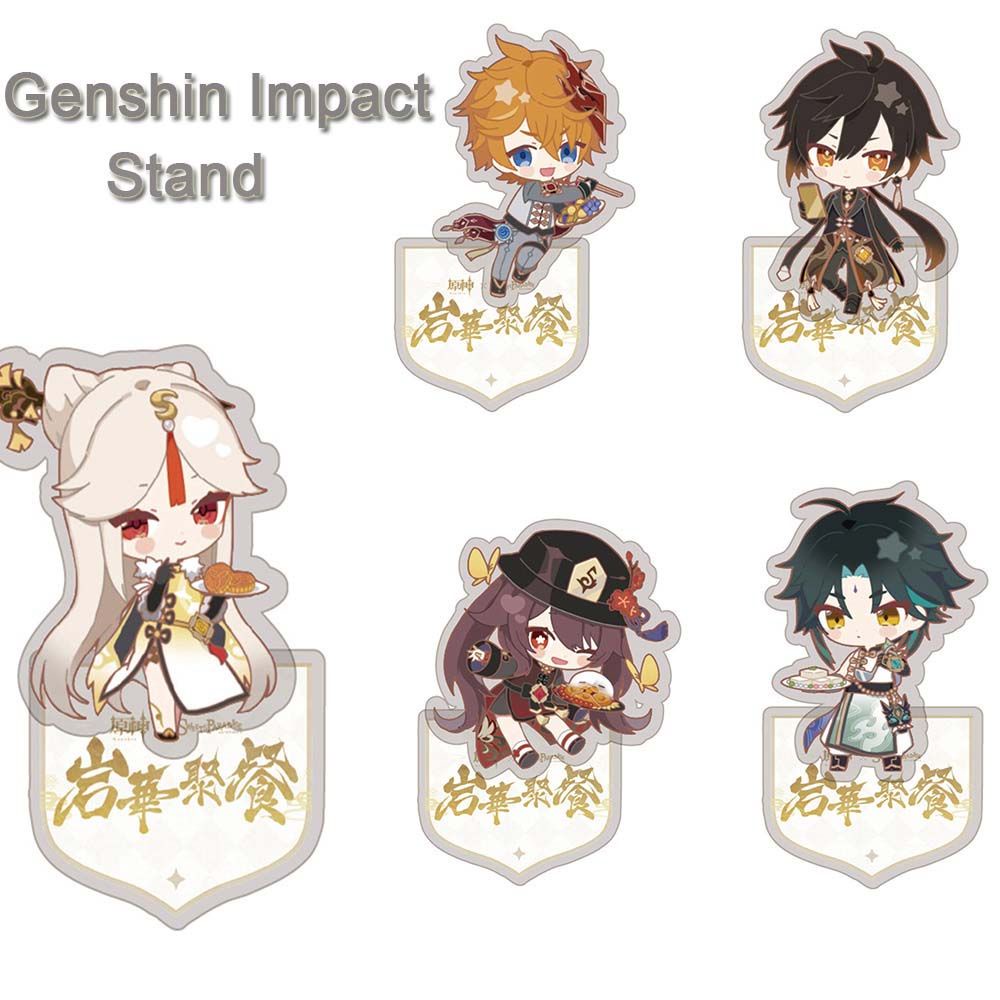 Tấm giá đứng hình nhân vật hoạt hình Noelle Diluc Barbara Genshin Impact đáng yêu acrylic làm quà tặng trang trí