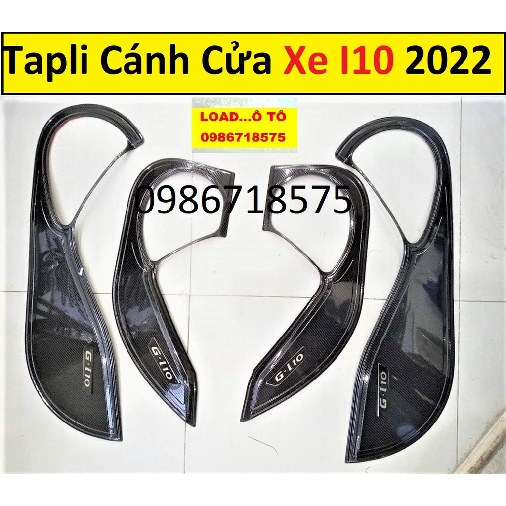 Ốp Tapli Cánh Cửa Huyndai Grand I10 2022-2016 Vân Carbon Cao Cấp