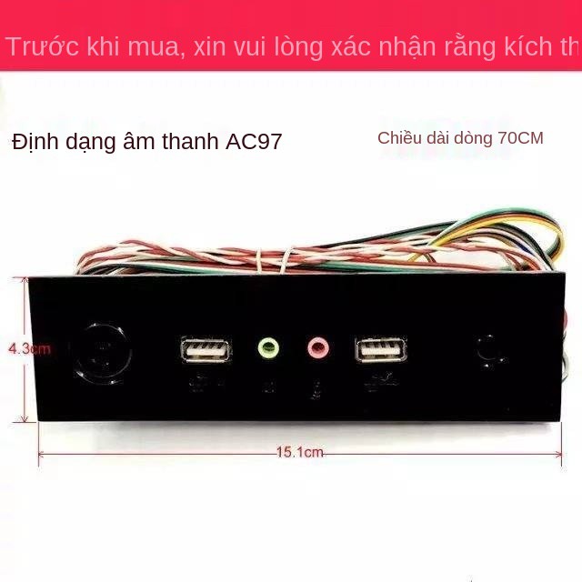 Hộp máy tính Vị trí ổ đĩa phía trước Bảng điều khiển phía trước 2 * USB Audio (AC97) Dòng chiều dài 70cm