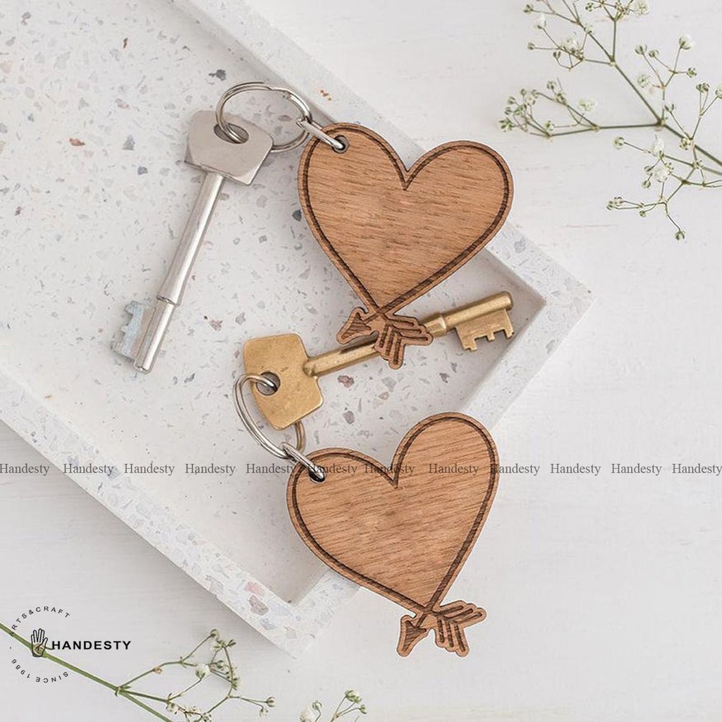 Cặp móc khóa trái tim dành cho các đôi tình nhân - Quà tặng sinh nhật - Quà tặng người thân - Quà tặng người yêu