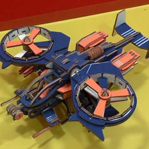 Đồ chơi lắp ráp 3D gỗ mô hình máy bay bọ cạp- cắt laser