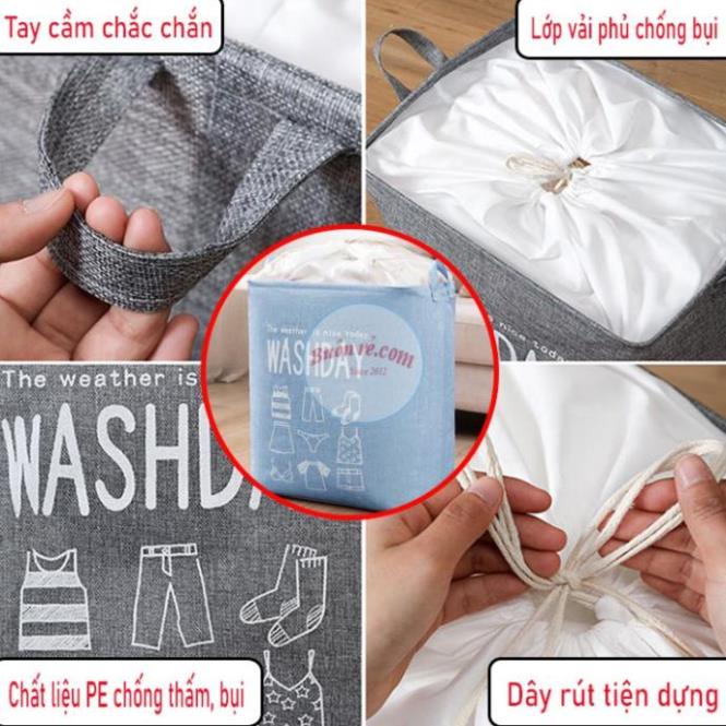 Túi Vải Washday Cỡ Lớn Đựng Chăn, Quần Áo Có Quai Xách, Khung Sắt - GDNC0357