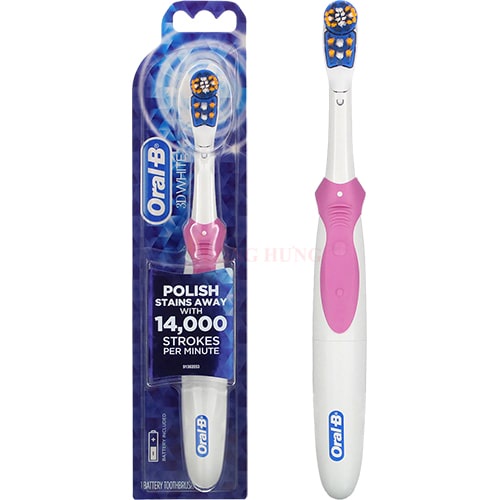 Bàn chải điện dùng pin Oral-B 3D White Battery Toothbrush - Hàng nhập khẩu