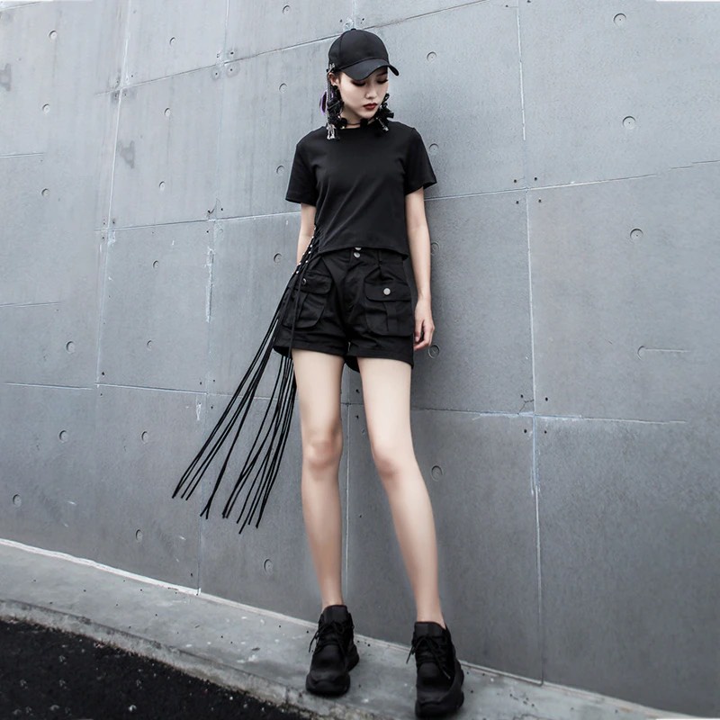 Áo Thun Nữ Croptop Tassel - Đính Hạt