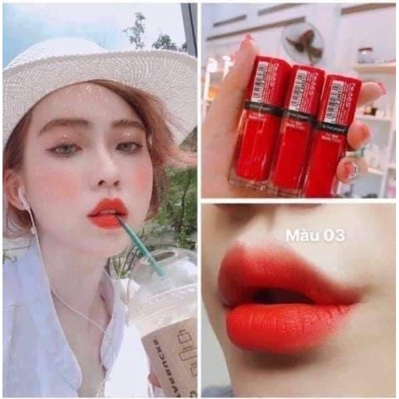 son BJ bourjois velvet 03 đỏ cam hot pepper