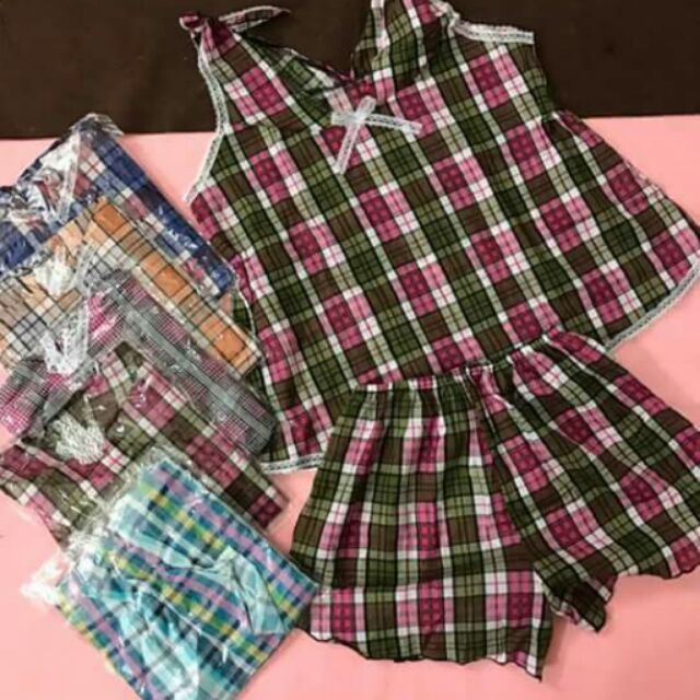 Đồ bộ buộc nơ caro 45k