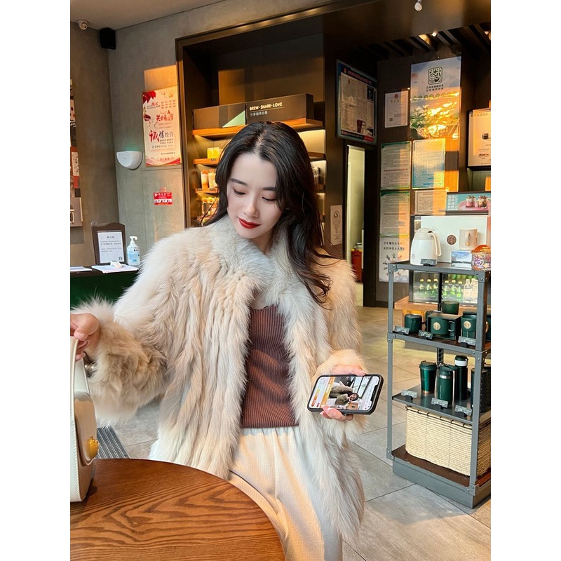 [Giao Ngay] Áo Khoác Lông Cáo Dáng Ngắn Phong Cách Haining Tik Tok Influencer Bán Chạy Cao Cấp Phong Cách Mới Cho Nữ