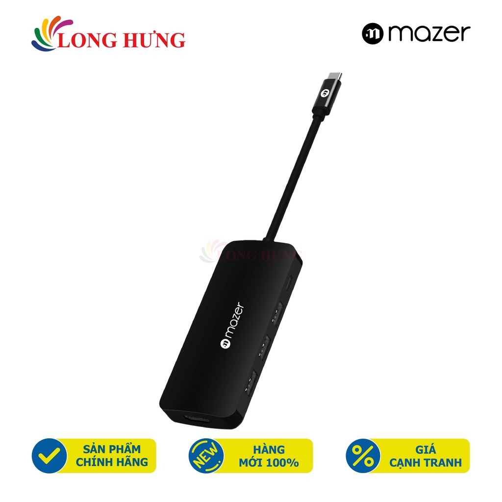 Cổng chuyển đổi Mazer Type-C Multiport 5-in-1 Adapter M-UC2MULTI4050 - Hàng chính hãng