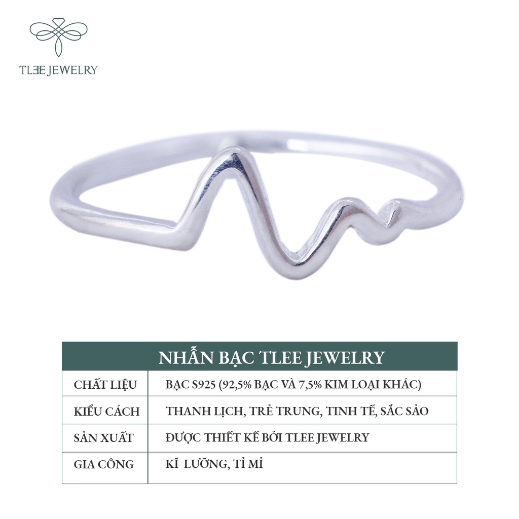 Nhẫn bạc nữ TLEE nhịp tim kiểu dáng basic trẻ trung NCJ A0120
