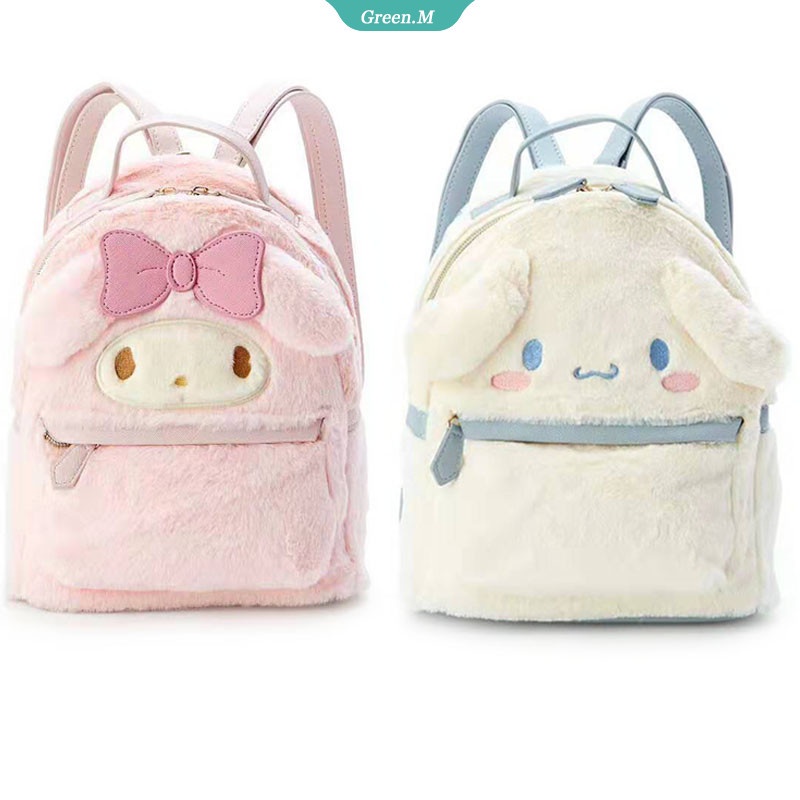 SANRIO Ba Lô Đi Học Đeo Vai Mùa Đông Bằng Vải Cotton Mềm In Hình Cinnamoroll My Melody Melody Cho Bé Gái