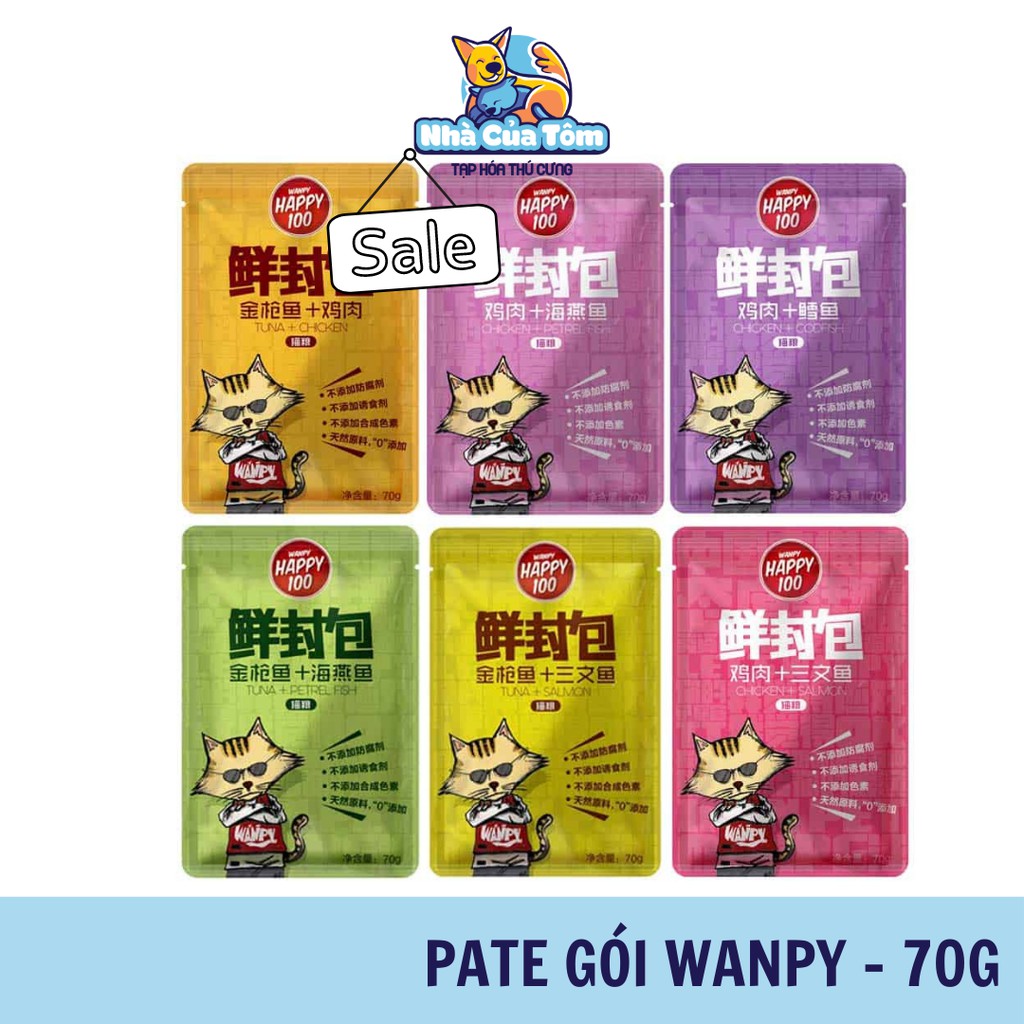 Pate gói cho mèo Wanpy Happy 100 - 70g