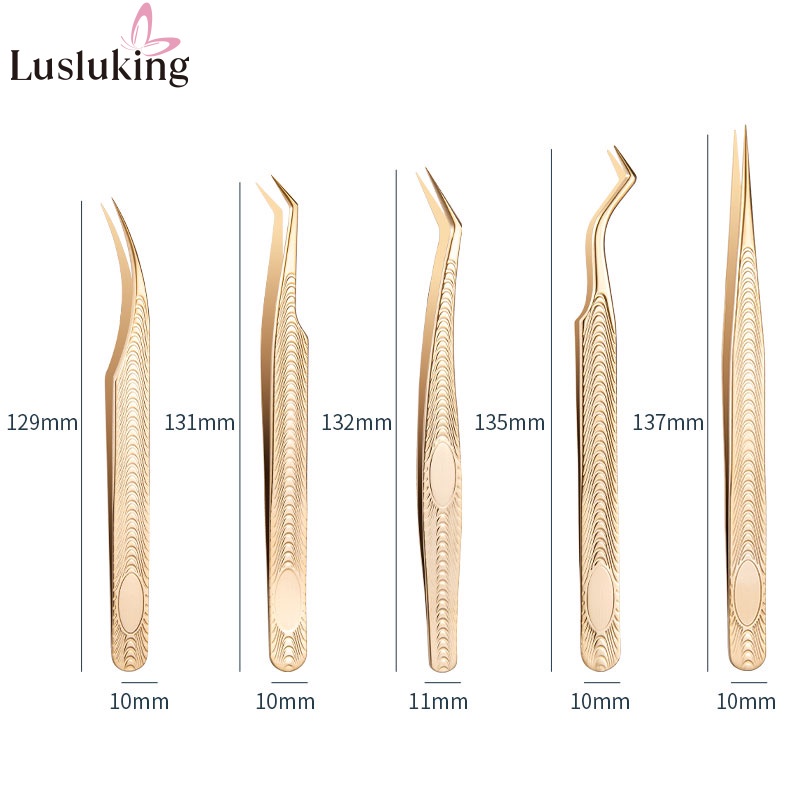 Nhíp gắn mi giả LUSLUKING chống tĩnh điện bằng thép không gỉ 100% độ chính xác cao