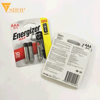 Combo 5 vỉ pin AAA Energizer Alkaline ( 1 vỉ 3 viên )