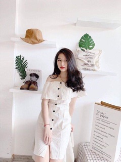 ĐẦM TRẮNG BẸT VAI PHỐI NÚT