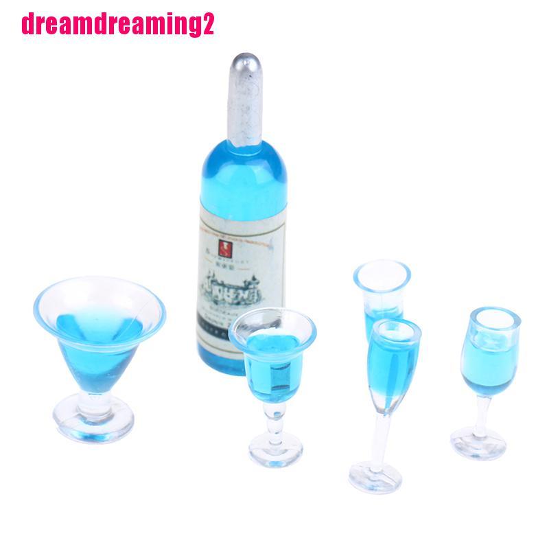 Bộ 6 Ly Rượu Vang Tỉ Lệ 1: 12 Trang Trí Nhà Búp Bê