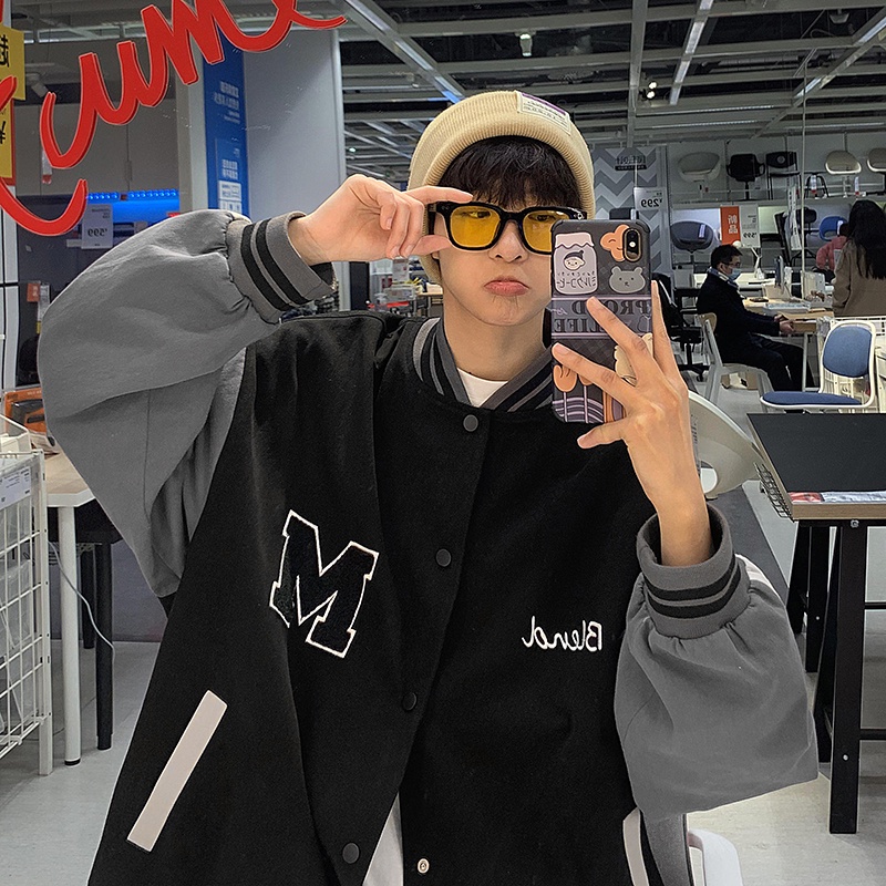 Áo Khoác Bóng Chày Phong Cách Cổ Điển Đường Phố Mỹ Sành Điệu Cho Nam