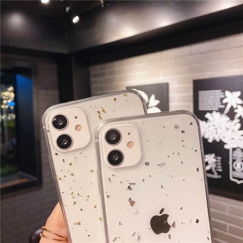 Gold foil phone case Suitable for Iphone 12 Pro Max / Iphone 11 Pro Max / Xr / xs / Xs Max / 7plus / 8plus / 6 Plus / Se 2020 shockproof  Vỏ iPhone