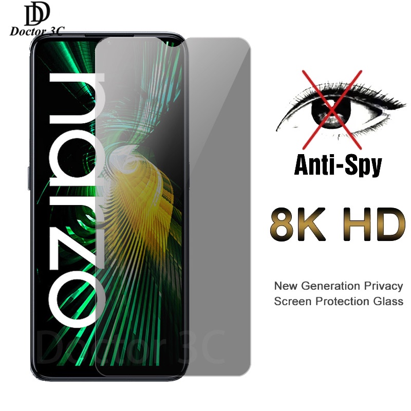 Kính cường lực bảo vệ màn hình chống nhìn lén cho Realme Narzo 50 50A 50i Prime 30 30A 20 20A 10 10A Pro 4G 5G 2022