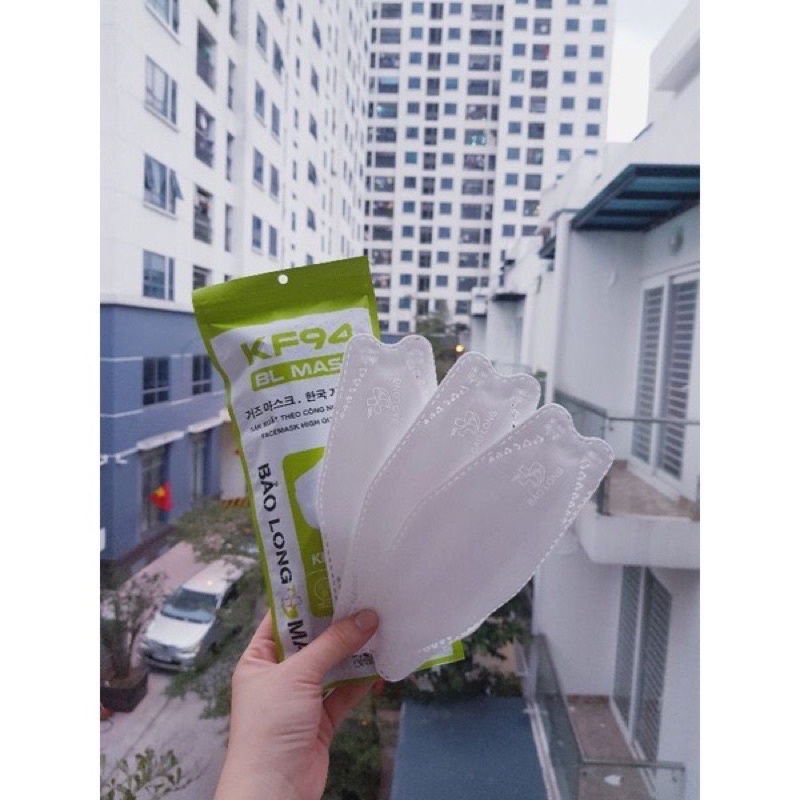 Túi 10 chiếc khẩu trang 4D KF94 công nghệ HQ, khẩu trang kháng khuẩn chống bụi