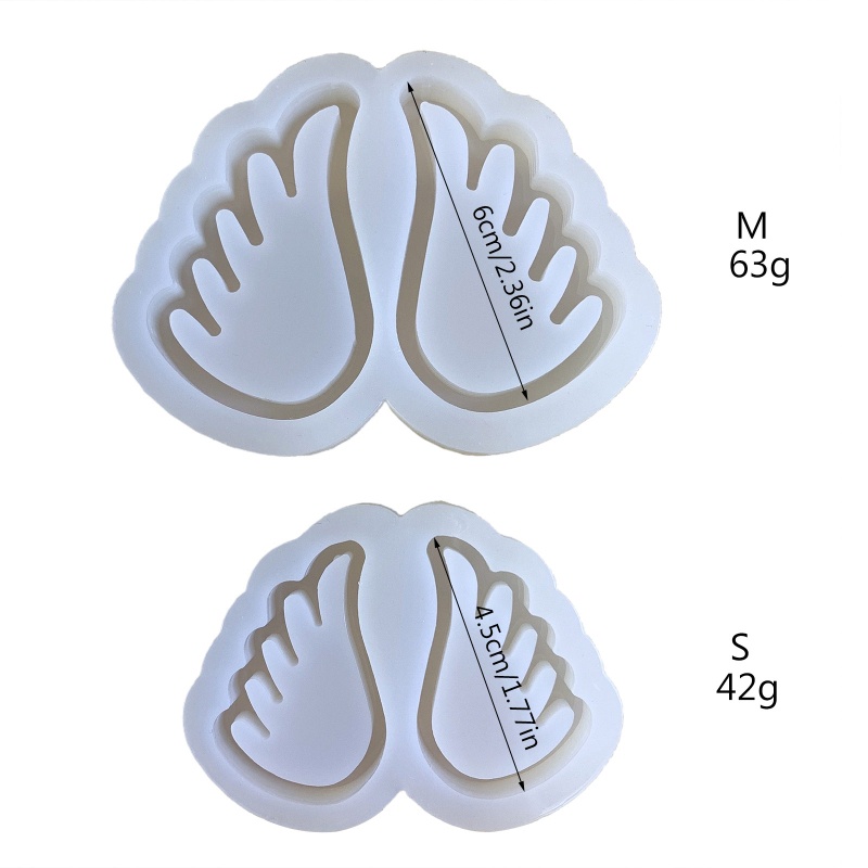 Khuôn Silicone Làm Móc Khóa Hình Đôi Cánh DIY