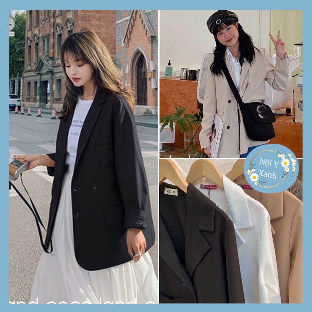 Áo Blazer nữ vest dài tay dài trơn cho nữ phong cách ulzzang - Chất mề